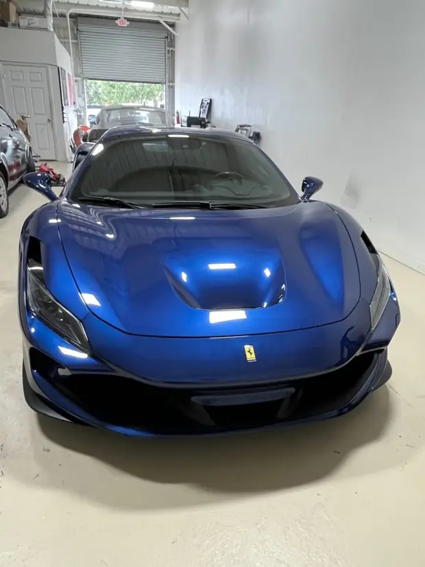 Luxury vehicle repair work in progress
